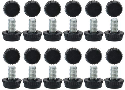 sourcing map 24Stk Verstellbare Möbelfüße Stellfuß M6 x10x 15mm Haushaltmöbel verstellbare schiefe Nivellierfüße Bodenschutz