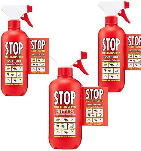3 x STOP MULTI-INSETTO INSETTICIDA ad ampio spettro contro ACARI, SCARAFAGGI, FORMICHE, MOSCHE, CIMICI 375 ml x 3 confezioni SUPER OFFERTA