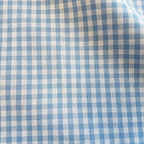 Stoff Meterware Vichykaro Vichy hellblau weiß Karo kariert Baumwollstoff Baumwolle 4 mm Schultüte