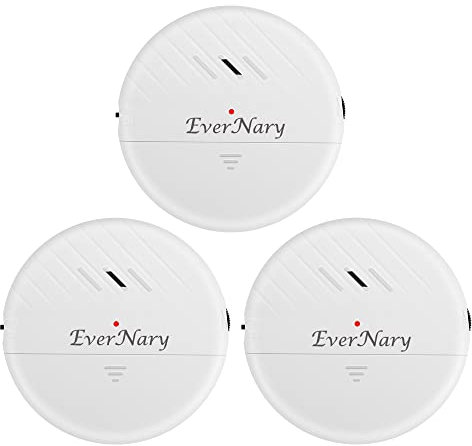 EverNary Window Vibration Alarm, 3Pack 125dB Loud Ultra-Slim Anti-Theft Alarm for Door and Window Glass Break Sensor Alert with Adjustable Sensitivity (3, White)