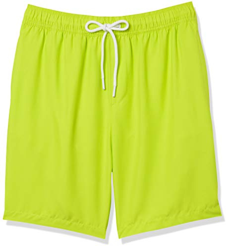 Amazon Essentials Men's 9 Relaxed-Fit Quick-Dry Swim Trunk - Discontinued Colours, Lime Green, S