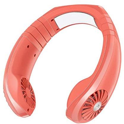 OYHN USB Ventilator Fan Portable Cooler Mini Electric Air Conditioner Portable Hanging Neck Cooling Fan Rechargeable Mini Fan 360 Degree Rotation for Outdoor Sports Camping Traveling,Red