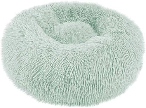 Generisch Hundebett Plüsch Rund Katzenbett Hundekissen Katzenkissen Donut Hundekörbchen 40-120cm Blitzversand (Hellgrün, 90 cm)