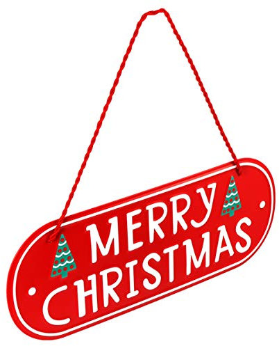 EXCEART Letrero Navideño de Hierro para Puerta Colgante Adorno Navideño para Decoracion de Navidad Pared o Puerta