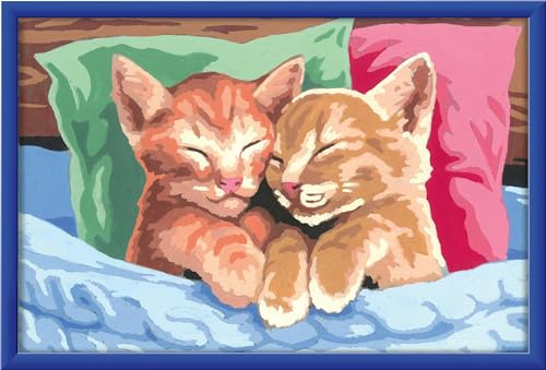 Ravensburger CreArt 28986 - Verschmuste Kätzchen - Malen nach Zahlen für Kinder ab 11 Jahre, Malset mit Rahmen, Pinsel und Acrylfarben, Geschenk für Mädchen und Jungen