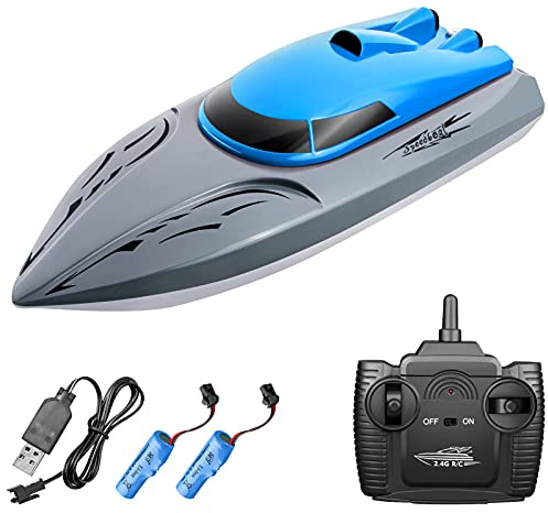 Goolsky Ferngesteuertes Boot 806 2.4G RC Fernbedienungsboot 20KM/h Wasserdichtes Spielzeug Hochgeschwindigkeits-Rennboot Kentersicher Mit Stabilem Rumpf Geschenk Für Kinder Und Erwachsene