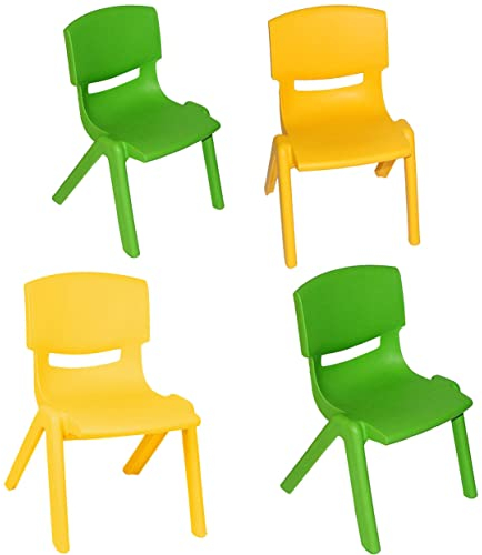 alles-meine.de GmbH Tisch & Stühle Sitzgruppe Artikel & Farbe frei wählbar 4 TLG. Set: Kinderstühle - BUNT - bis 100 kg belastbar/stapelbar/kippsicher - für AUßEN & INN..