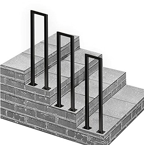 RTY-SC Stair Railing Handrail, Hand Rails for Outside Steps, Transitional Handrail Picket for Exterior Step, Outdoor Steps Stair Handrails | Garden Terrace Decking Ground, Concrete Wooden Steps