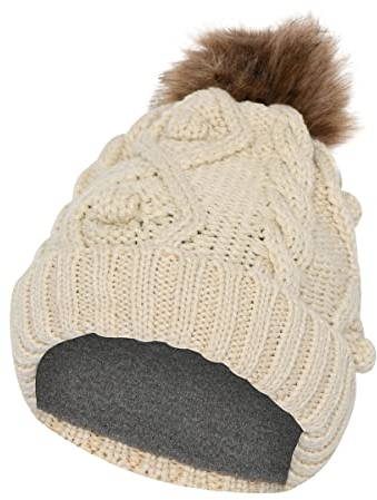 LEGO Wear Mädchen Wear Mädchen Wintermütze Strickmütze mit Fake Fell Bommel Lwalaya 700 Beanie M TZE, 136, 52 EU