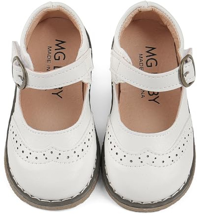 Cheerful Mario Chaussures Ballerines Filles Chaussures Mary Janes pour Filles Bébé Enfant 1-5 Ans Blanc 21 EU Semelle 22