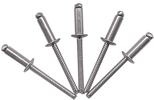 (100 Stück) Edelstahl Blindnieten 4,8 x 14 mm Kuppelkopf Pop Nieten DIN 7337 A2 Niete Nutdorn (100, 4,8 x 14 mm)