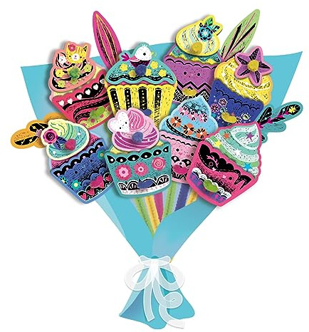 Avenir 6301733 - Set di Immagini grattare Fai da Te per Bambini dai 5 Anni in su, Bouquet di Fiori Fai da Te