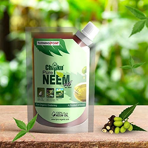 Chipku Natural Pure Cold Pressed Water Soluble Permium Neem Oil Concentrate for Plants & Garden 200ml with Free Measuring Cup | for Making 20liter Neem Spray Bottles for Plant Insects