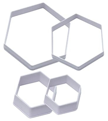 Molde para tartas con forma de fútbol, cortadores hexagonales para galletas, herramientas para hornear, cortadores de galletas de 4 tamaños, cortadores de sándwiches, cortadores de pastelería, para