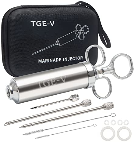 TGE-V Meat Injector, Marinades for Meat, Turkey, with 3 Marinade Syringes Needles, Meat Syringe Nozzles for Smoking, Grilling, 57ml