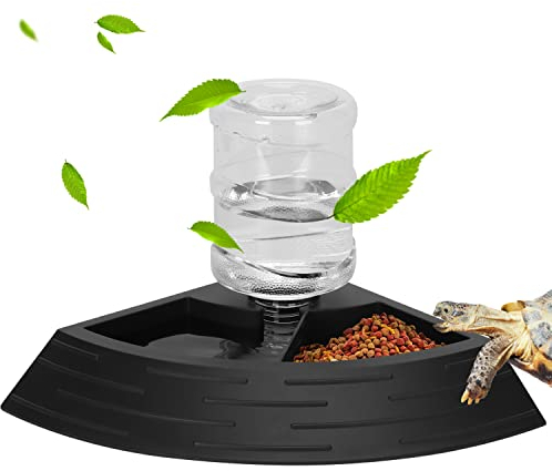 Nobleza - Schildkröten Wasserschale, Fressnapf Schildkröten Reptilien Fütterung Nahrungsschale Wasser Schüssel, Automatisierte Futterspender Plastik Trinkschale Eidechse, Größe L