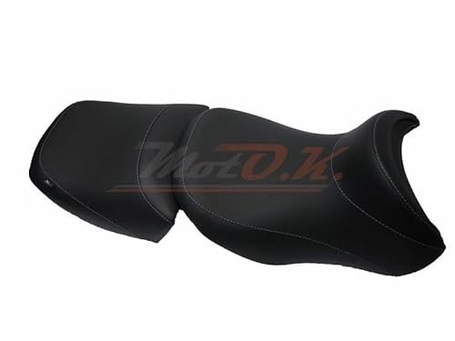 Moto Discovery Funda de Asiento Compatible con BMW R1100RT / R1150RT 1996-2005 Negra con Costuras Gris Oscuro