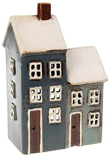 Village Pottery Teelichter, Grau/Marineblau, 2 Stück