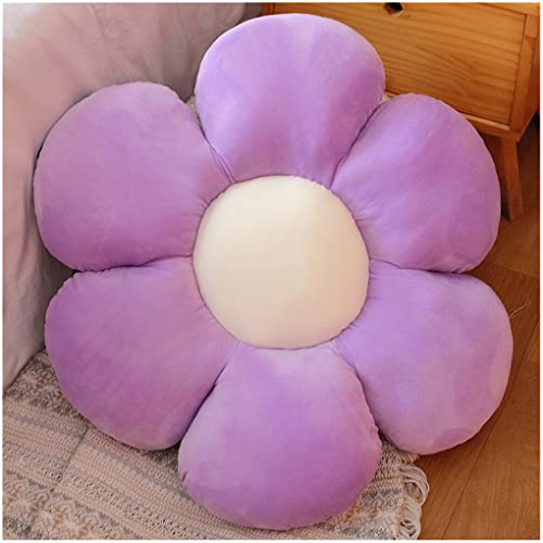 LANFIRE Kissen mit Blumen Bodenkissen Sitzkissen im Innenhof Dekokissen aus Plüsch Sitzkissen (30CM, Lila)
