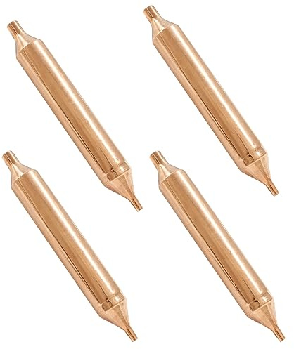 Litoexpe 4Pcs Refrigerator Filter Dryer, Copper Filter Dryer for Refrigeration, 3mm & 6mm Inner Diameter Hole