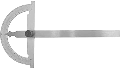 Yklhsocneg Präzisions-Winkelmesser aus Karbonstahl, verchromt, Universal-Winkelmesser mit Metallfeststellschraube, 0-180°, Gehäusemaße: 80 x 120 mm, 1 Stück