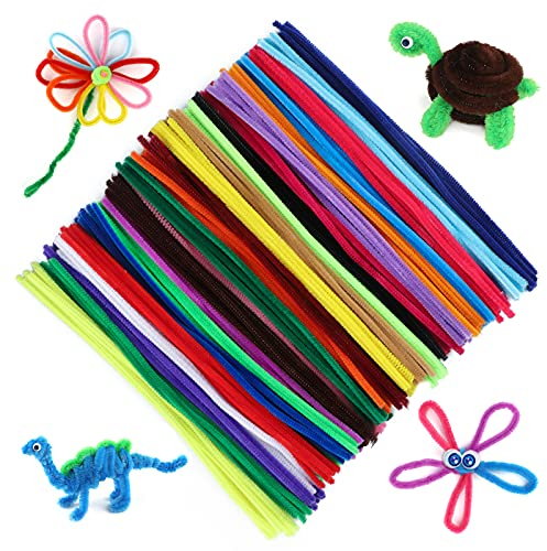 KINGLAKE Pfeifenputzer 200 Stück, Pfeifenreiniger zum Basteln, Chenilledraht Bunte, 30CM Pfeiffenreiniger Biegbar, Pipe Cleaner für Basteln Dekorieren Weihnachten