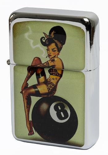 Petrol Oil Windproof Lighter - Women Sitting On Ball 8