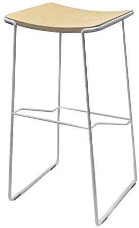 Halbrundbogen-Hocker aus Holz, Hochstuhl aus Eisen, moderner minimalistischer Hocker, Nicht höhenverstellbarer Barstuhl für den Haushalt