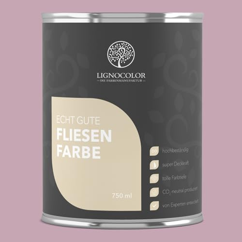 Lignocolor Fliesenfarbe matt | hochbeständige Farbe für Wand- & Bodenfliesen (Seattle matt, 750 ml) | hochdeckend für den Innenbereich