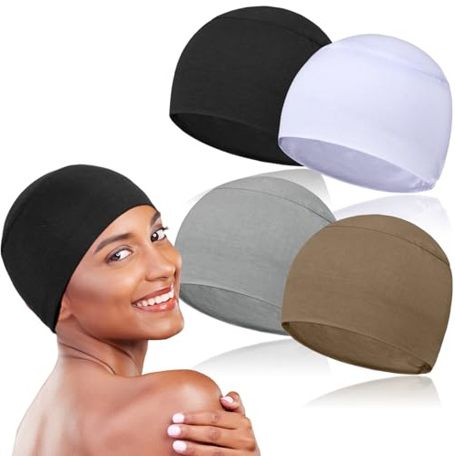 BCHRTOIP 4 Pieces Soft Chemo Headwear for Women, Lightweight Hair Cap for Sleep Chemo Caps Sleeping Cap for Chemo Hair Loss