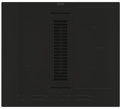 Haier Series 6 HAIH6IEMCF Placa de Inducción con extracción, 4 Zonas Flex, Ancho 60cm, Control deslizante Multislider Potencia total 7,4kW, 9 niveles de potencia + Booster, 4 Zonas, Negro