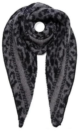 ADEL Dreieckstuch Trendiger & Hochwertiger Leopard Muster Schal, Wärmer Winterzubehör, Stilvoller Winterkomfort aus Italien
