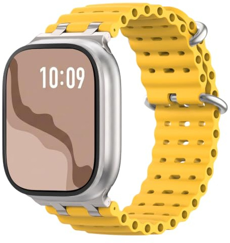 Astorgos Correa Ocean Mejorada Compatible con Apple Watch 42/44/45/46/49mm | Para iWatch Ultra 3/2/1,S11/10/9/8/7/6/5/4,SE 3/2/1, para Hombre y Mujer, Conector Metálico, Silicona, Deportiva, Bicolor