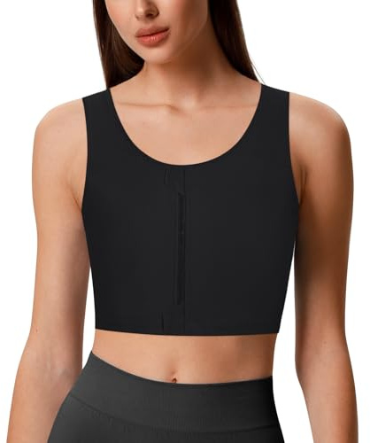 GCTBL Bröstbindare Transgeder FTM Binder Andningsbar Halv Trans Zip Binder (B, L)