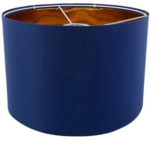 STHomedeco Pantalla de tambor medio - 30 x 20 cm de tela para techo, mesa, colgante, lámpara de pie con casquillo E27 (azul)