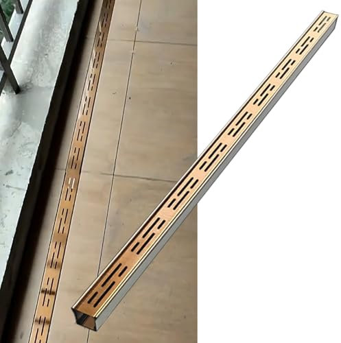 Copertura sottile per grondaia dell'acqua piovana e griglia di scarico, sistema di drenaggio da esterno per balcone, portico, giardino, cucina e bagno, deviatore a pavimento (larghezza x altezza 3,5 x