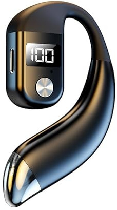 Oreillette Bluetooth 5.5 à une oreille, mains libres sans fil avec autonomie de 68 h, casque antibruit avec micros, son Hi-Fi et affichage d'alimentation LED, casque Bluetooth pour téléphone portable