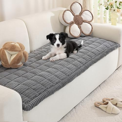 Royhom Dicke Sofa Überzug für Haustiere, Anti-Rutsch Sofabezug 2 3 4 Sitzer, Grau Couch Überzug, Sofaschoner für Wohnzimmer (Sitzer, 70 x 150 cm)