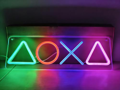 Gaming Logo LED Neonlicht, Gaming Neon Zeichen mit USB & Schalter, 42x13cm, Sicher Acryl Neon Lampe für Gamer Zimmer, Teenager Jungenzimmer Deko, Gaming Wanddeko, Perfekt als für Gamer