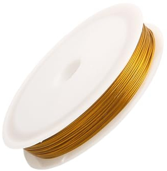 Duqulle Alambre fino de acero inoxidable para bisutería, oro plateado, para manualidades, decoración de joyas, suministros para manualidades