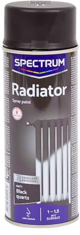 Heizkörper Sprühfarbe 400 ml – Weiß Hochglanz oder Schwarz Matt – hitzebeständige Heizkörperfarbe bis 110 °C, schnelltrocknend, schimmelbeständig & langlebiger Schutz für Heizungen (Matt Schwarz)
