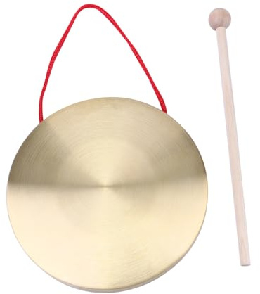 Toddmomy Gong de Mano de Metal Instrumento de Percusión Musical Chino Platillos para Fiesta