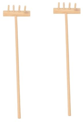 DOITOOL 2 pièces Mini Râteaux Zen de Bureau Outils Décoratifs de Jardin Zen Sable Mini Râteaux Traditionnels à Dents pour et Décoration Feng Shui