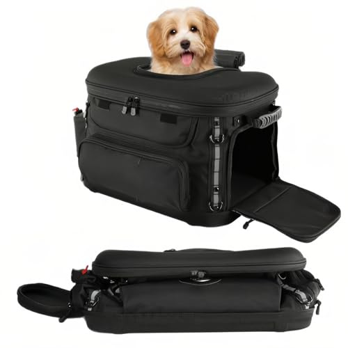 SAYEYBU Motorrad Hunde/Katzentransportbox, Tragbare Wetterfeste Motorrad Hunde/Katzentransportbox für GepäCkträGer Oder Beifahrersitz, 9 Kg Tragkraft