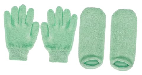ULTECHNOVO Moufles Exfoliants En Gel Hydratants Pour Mains Et Pieds, Lot De 2 Paires, Taille Unique, Soins Spa Naturels, Adaptés Aux Peaux Délicates, Usage à Domicile