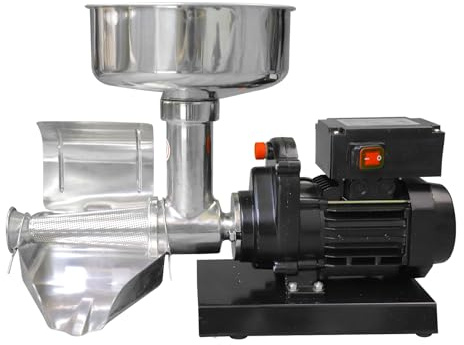 SQUEEZE master Macchina elettrica per marmellata in acciaio inossidabile - Macchina per la lavorazione della frutta morbida da 450 W con tramoggia ampia e ciotola regolabile, filtro alimentare