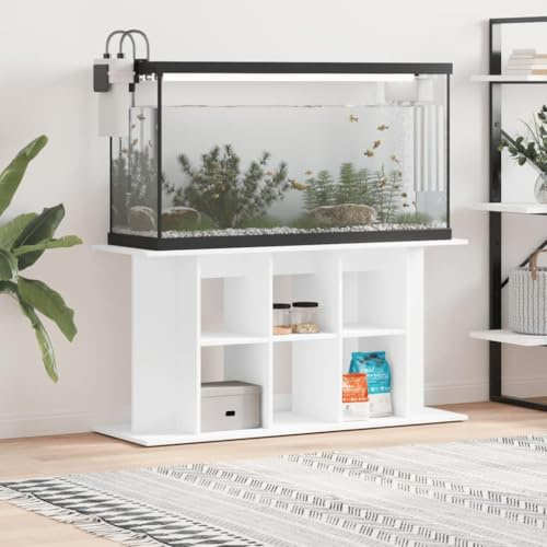 Frdhee Aquarium Unterschrank,Aquariumständer mit Stauraum Weiß 120x40x60 cm Holzwerkstoff Aquariumschrank,Fischbeckenständer für Aquarium Schildkrötenbecken,Starke Tragfähigkeit