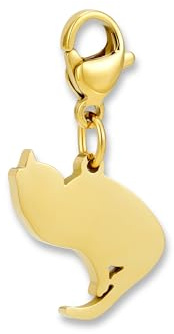 GD GOOD.designs Charms pendentif avec fermoir mousqueton | Pendentif de collier en acier inoxydable 316L | Breloque pour bracelet à breloques, plaqué or 18K | Résistant à l'eau