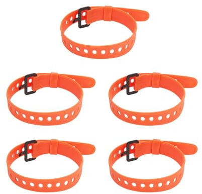 Socobeta Correa de Gestión de Cables Reutilizable Duradera, Hebilla de Hierro, Brida para Cables para Varios, 5 uds., Color Naranja