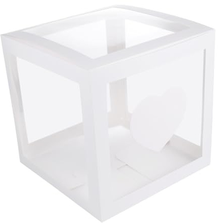 EPIGEIST Transparente Ballonbox Herzform aus Robustem Kunststoff Dekorative Geschenkbox für Partydekoration Hochzeit und Geburtstag